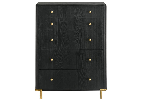 224335 Arini 5-drawer Bedroom Chest Black