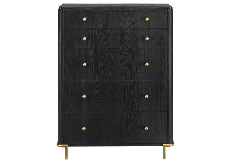 224335 Arini 5-drawer Bedroom Chest Black