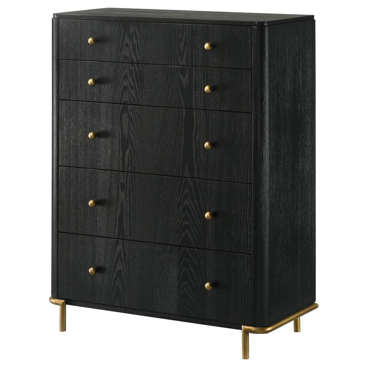 224335 Arini 5-drawer Bedroom Chest Black