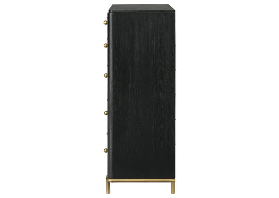 224335 Arini 5-drawer Bedroom Chest Black