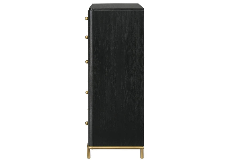 224335 Arini 5-drawer Bedroom Chest Black