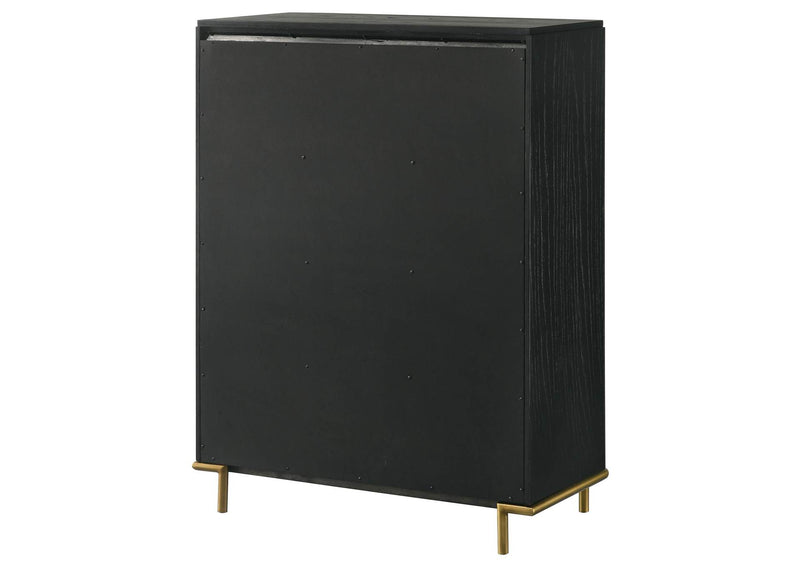 224335 Arini 5-drawer Bedroom Chest Black