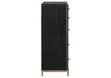 224335 Arini 5-drawer Bedroom Chest Black
