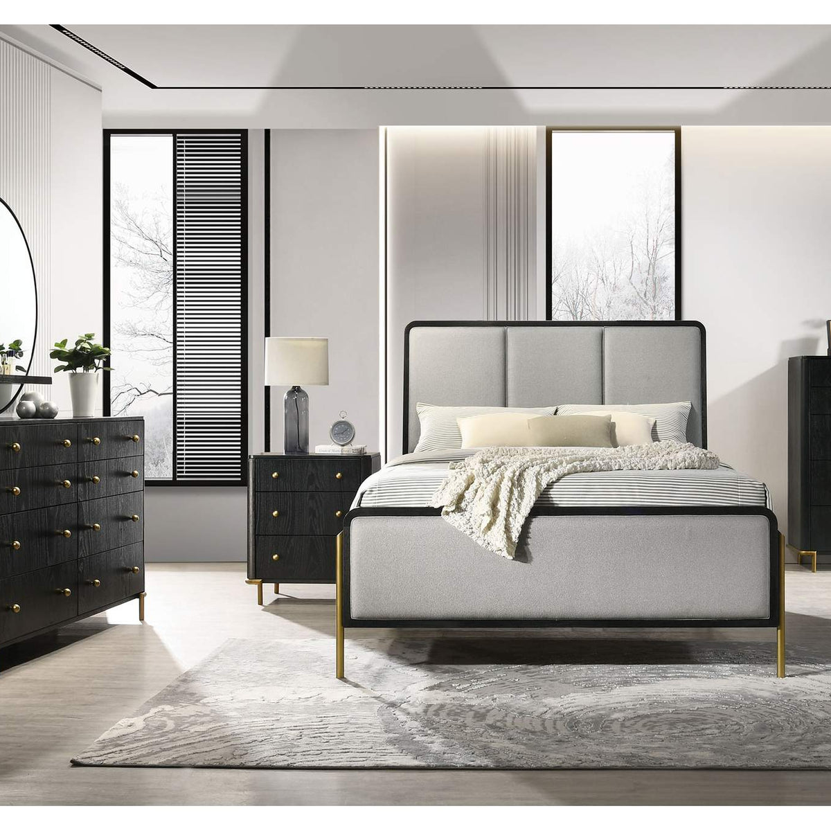 224335 Arini 5-drawer Bedroom Chest Black