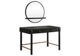 224337-SET Arini 2-piece Makeup Vanity Table and Mirror Set Black
