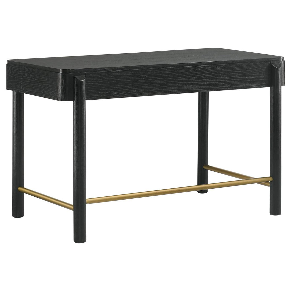 224337-SET Arini 2-piece Makeup Vanity Table and Mirror Set Black