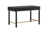 224337-SET Arini 2-piece Makeup Vanity Table and Mirror Set Black