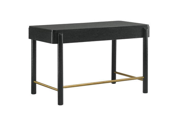 224337-SET Arini 2-piece Makeup Vanity Table and Mirror Set Black