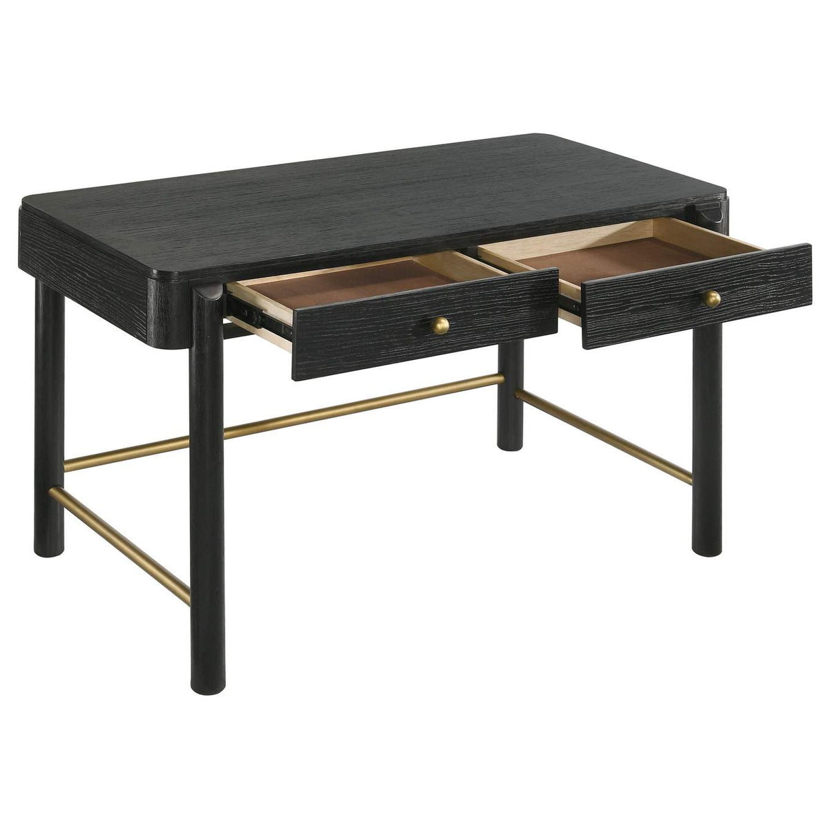 224337 Arini 2-drawer Vanity Desk Makeup Table Black