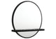 224338 Arini Round Vanity Wall Mirror with Shelf Black