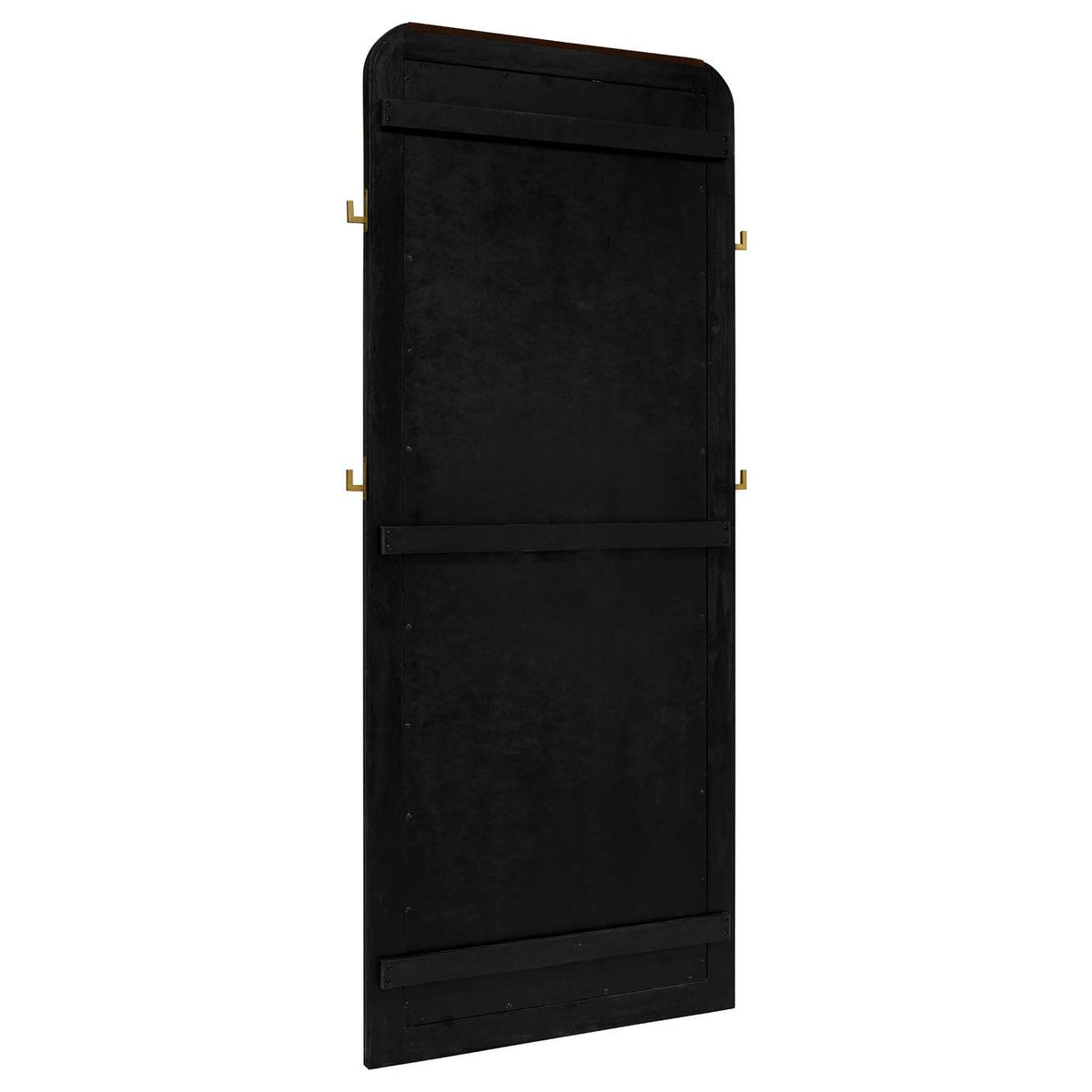 224339 Arini Cane Weave Full Length Standing Floor Mirror Black