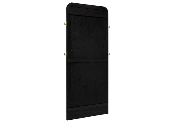 224339 Arini Cane Weave Full Length Standing Floor Mirror Black