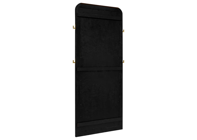 224339 Arini Cane Weave Full Length Standing Floor Mirror Black