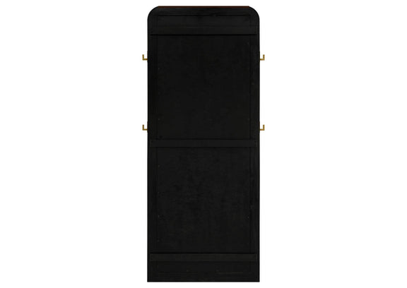 224339 Arini Cane Weave Full Length Standing Floor Mirror Black