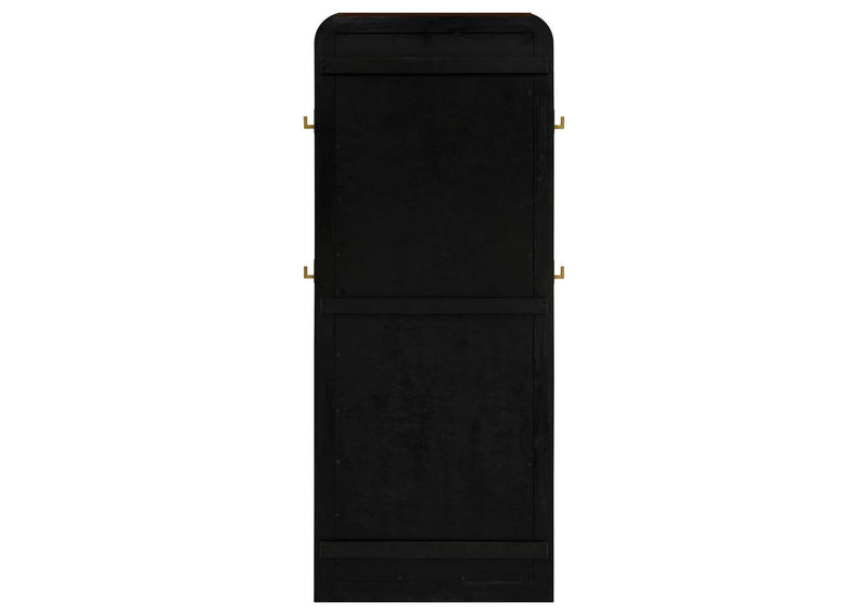 224339 Arini Cane Weave Full Length Standing Floor Mirror Black