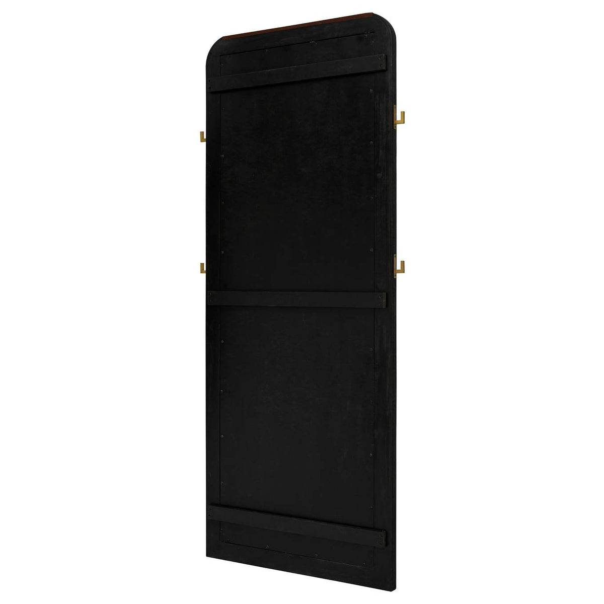 224339 Arini Cane Weave Full Length Standing Floor Mirror Black