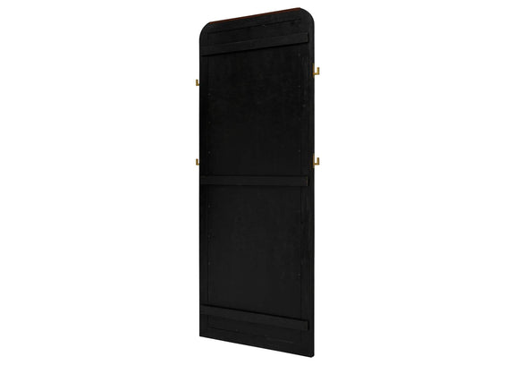 224339 Arini Cane Weave Full Length Standing Floor Mirror Black