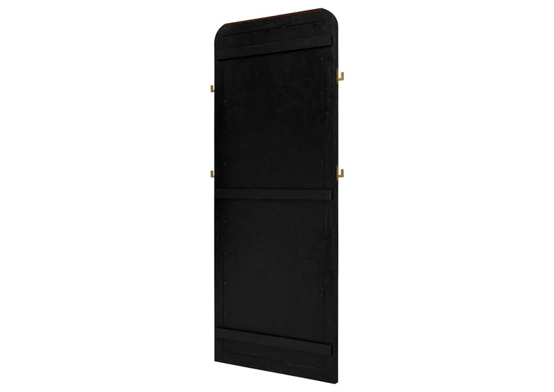 224339 Arini Cane Weave Full Length Standing Floor Mirror Black