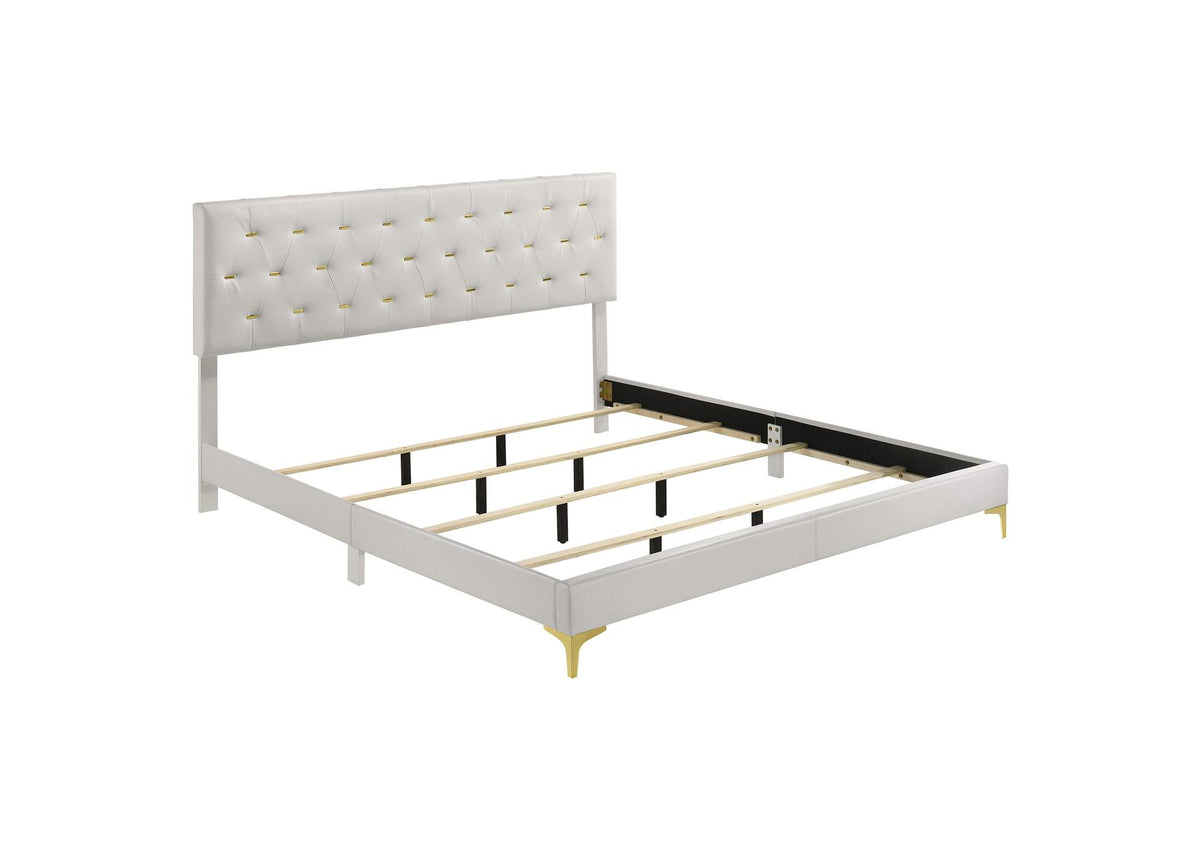 224401KE Kendall Upholstered Eastern King Panel Bed White