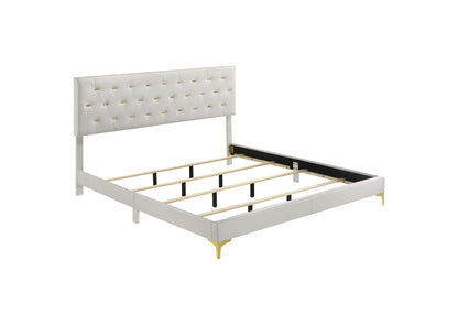 224401KE Kendall Upholstered Eastern King Panel Bed White