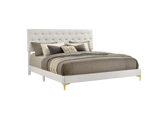 224401KE Kendall Upholstered Eastern King Panel Bed White
