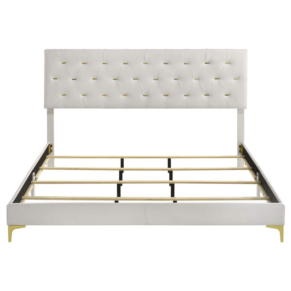 224401KE Kendall Upholstered Eastern King Panel Bed White