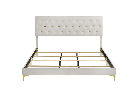 224401KE Kendall Upholstered Eastern King Panel Bed White