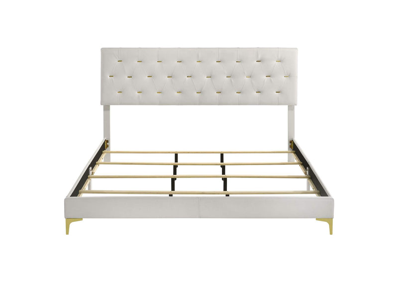 224401KE Kendall Upholstered Eastern King Panel Bed White