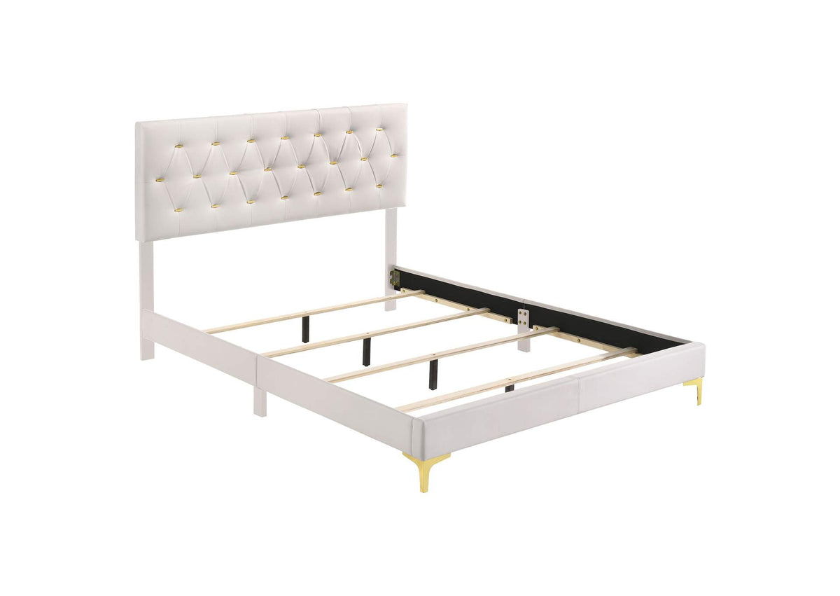 224401KW Kendall Upholstered California King Panel Bed White