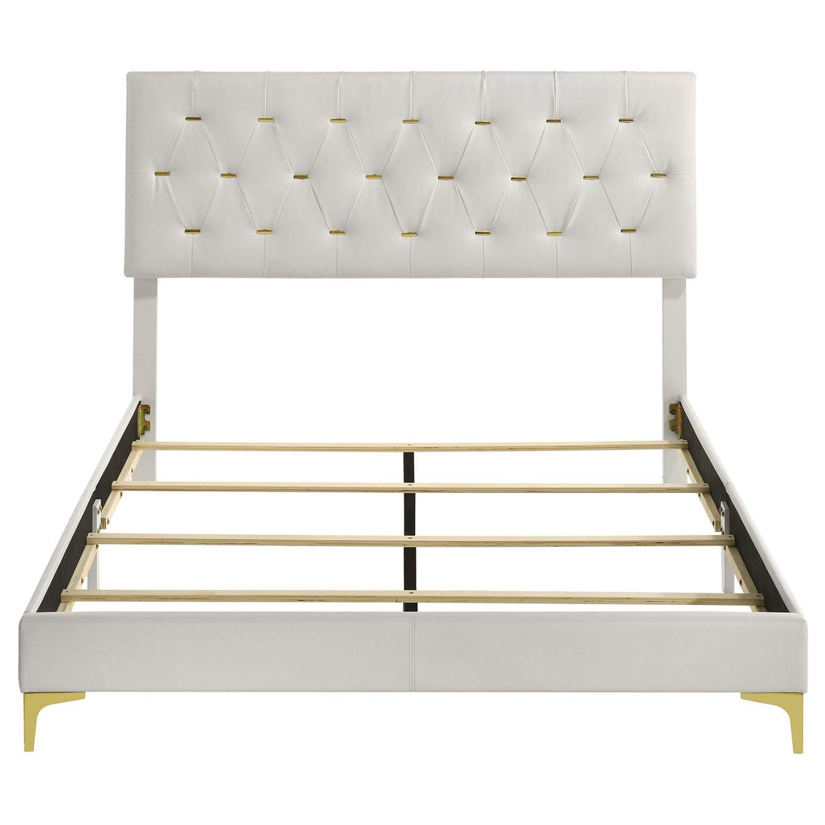 224401Q Kendall Upholstered Queen Panel Bed White