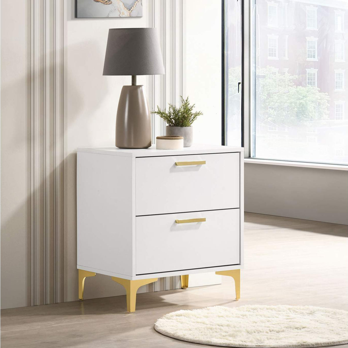 224402 Kendall 2-drawer Nightstand White