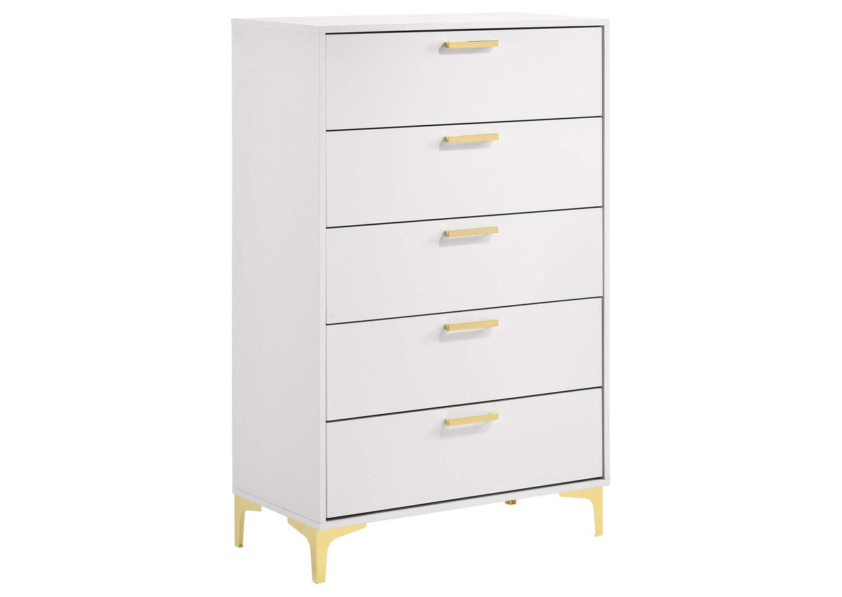 224405 Kendall 5-drawer Bedroom Chest White