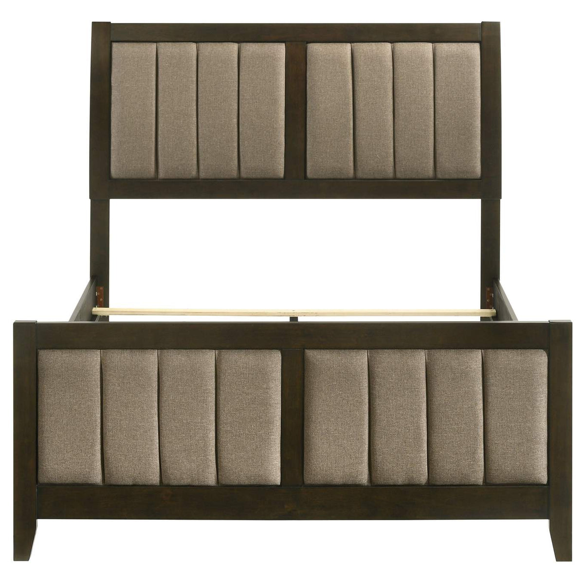 224421F Wilkes 51-inch Upholstered Full Bed Dark Cocoa