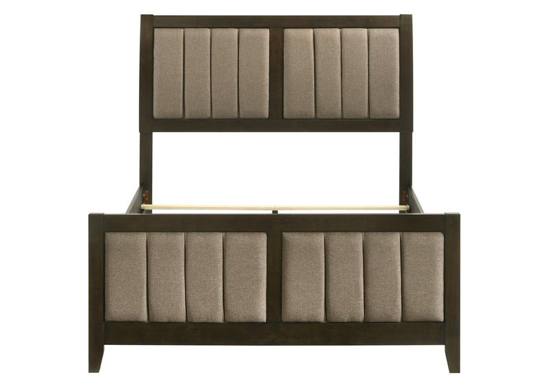 224421F Wilkes 51-inch Upholstered Full Bed Dark Cocoa