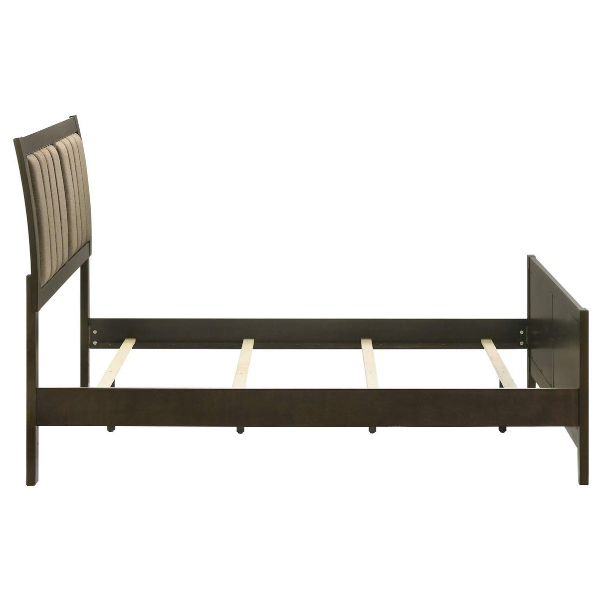 224421F Wilkes 51-inch Upholstered Full Bed Dark Cocoa