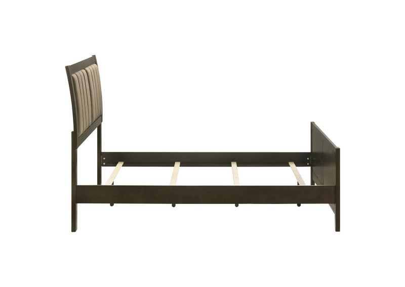 224421F Wilkes 51-inch Upholstered Full Bed Dark Cocoa