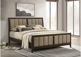 224421KE Wilkes 51-inch Upholstered Eastern King Bed Dark Cocoa