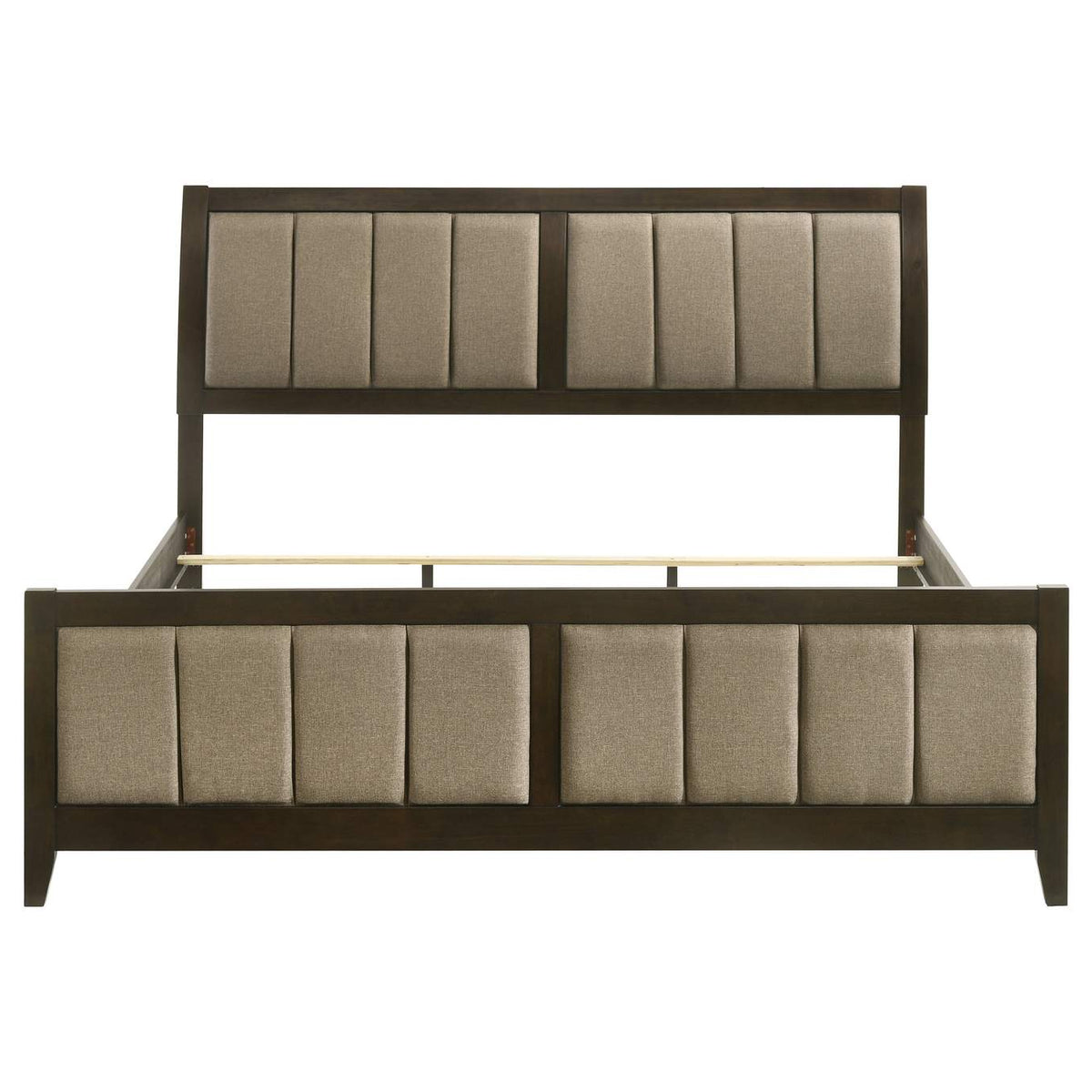 224421KE Wilkes 51-inch Upholstered Eastern King Bed Dark Cocoa