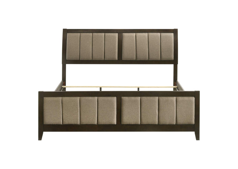 224421KE Wilkes 51-inch Upholstered Eastern King Bed Dark Cocoa