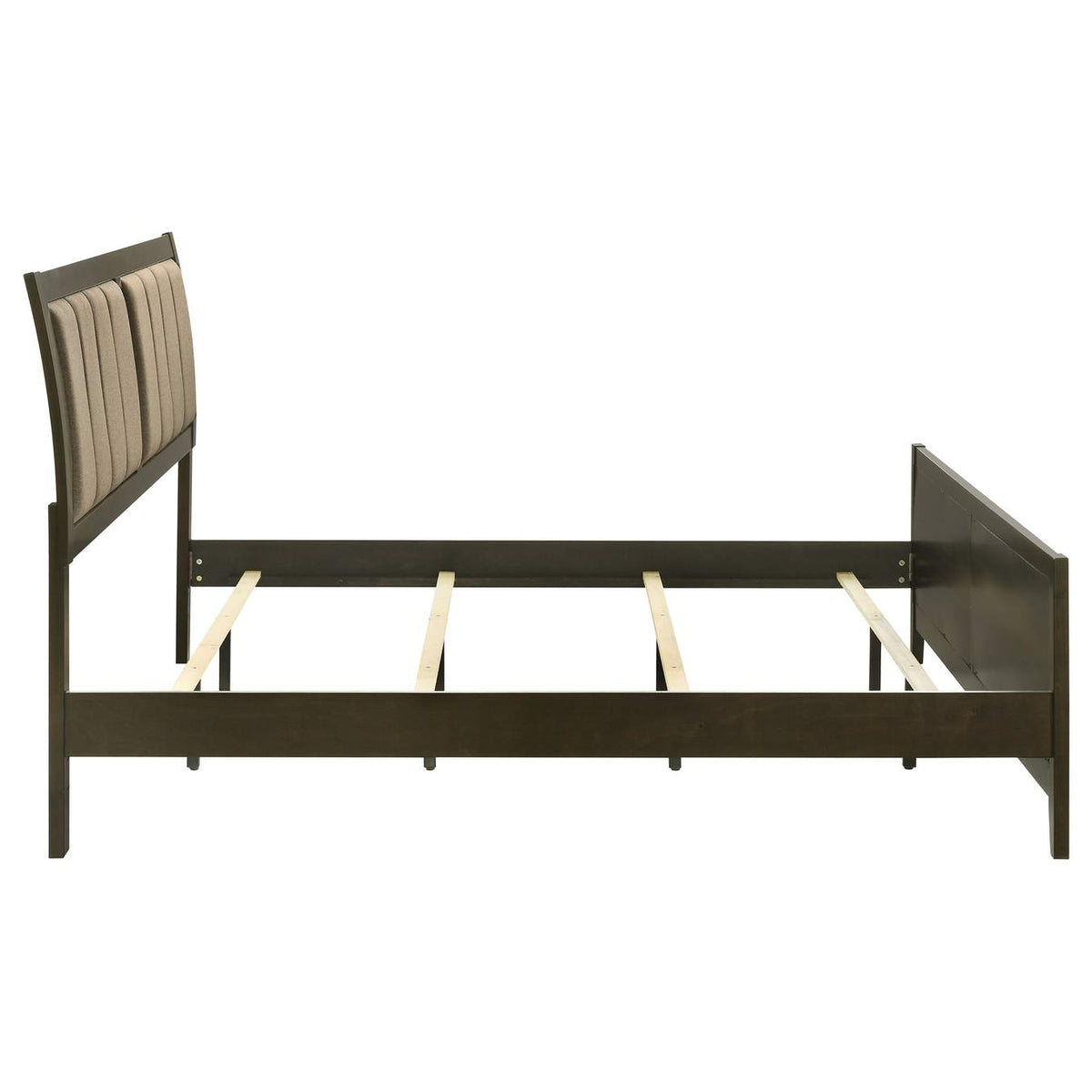 224421KW Wilkes 51-inch Upholstered California King Bed Dark Cocoa