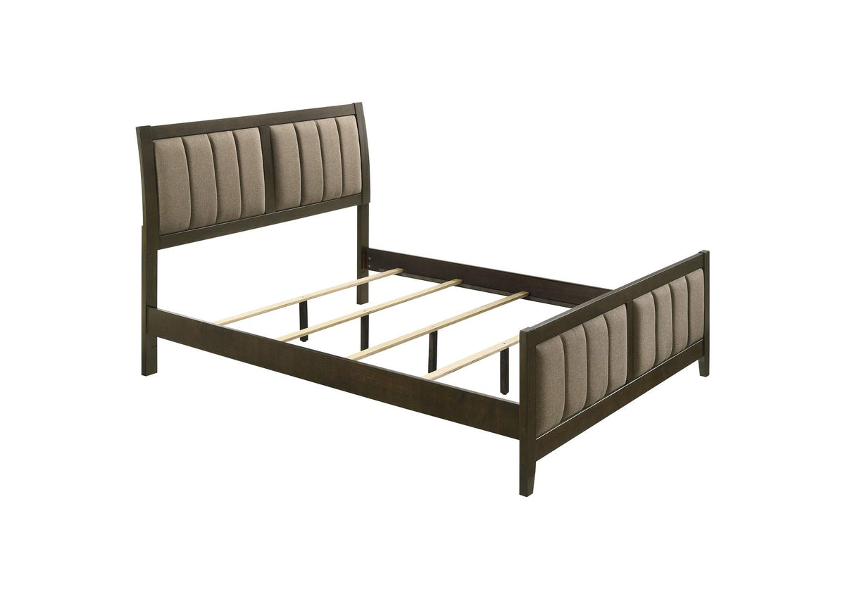 224421Q Wilkes 51-inch Upholstered Queen Bed Dark Cocoa