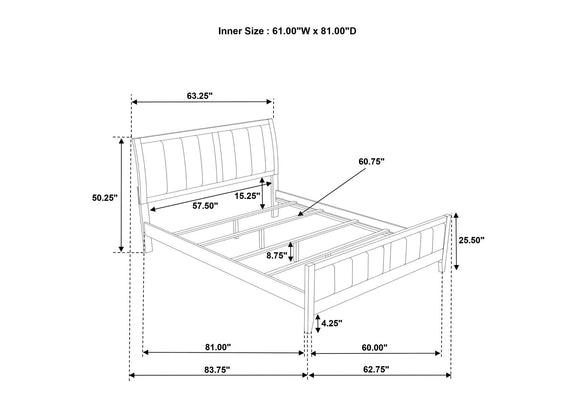 224421Q Wilkes 51-inch Upholstered Queen Bed Dark Cocoa