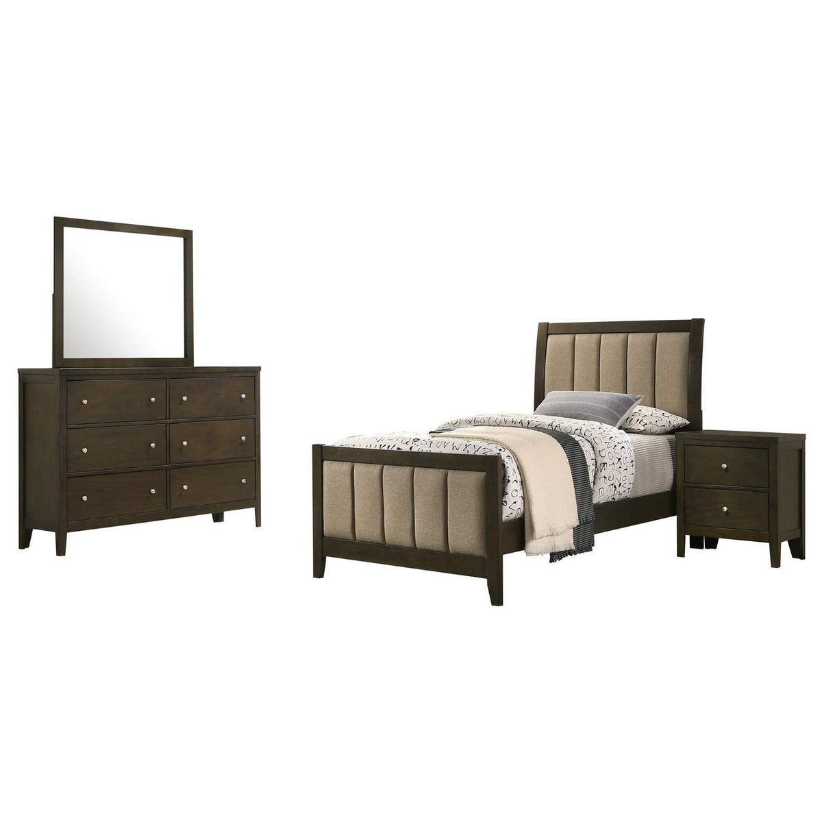 224421T-S4 Wilkes 4-piece Twin Bedroom Set Dark Cocoa