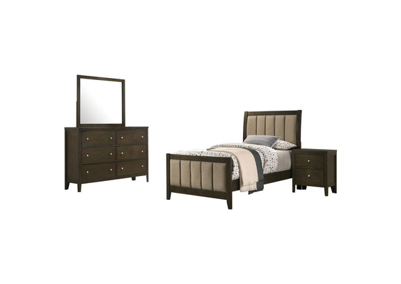 224421T-S4 Wilkes 4-piece Twin Bedroom Set Dark Cocoa