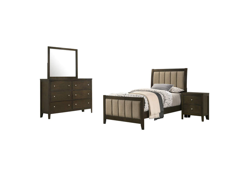 224421T-S4 Wilkes 4-piece Twin Bedroom Set Dark Cocoa