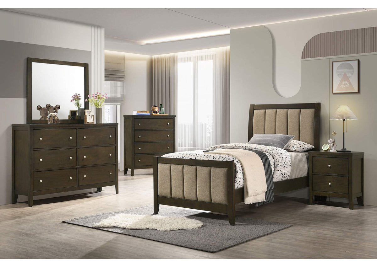 224421T-S5 Wilkes 5-piece Twin Bedroom Set Dark Cocoa