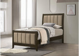 224421T Wilkes 51-inch Upholstered Twin Bed Dark Cocoa