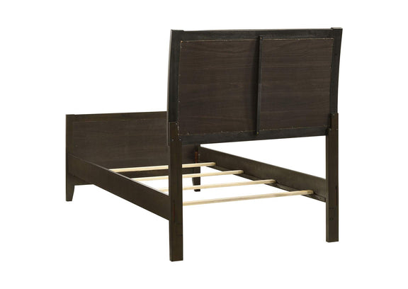 224421T Wilkes 51-inch Upholstered Twin Bed Dark Cocoa