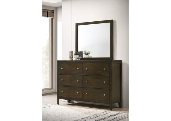 224423M Wilkes 6-drawer Dresser and Mirror Dark Cocoa