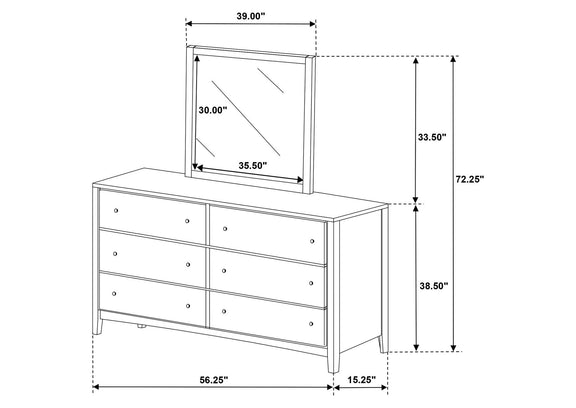 224423M Wilkes 6-drawer Dresser and Mirror Dark Cocoa